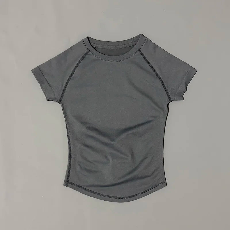 Unisex Summer Sports T Shirt Stretchy Breathable Fitness Top