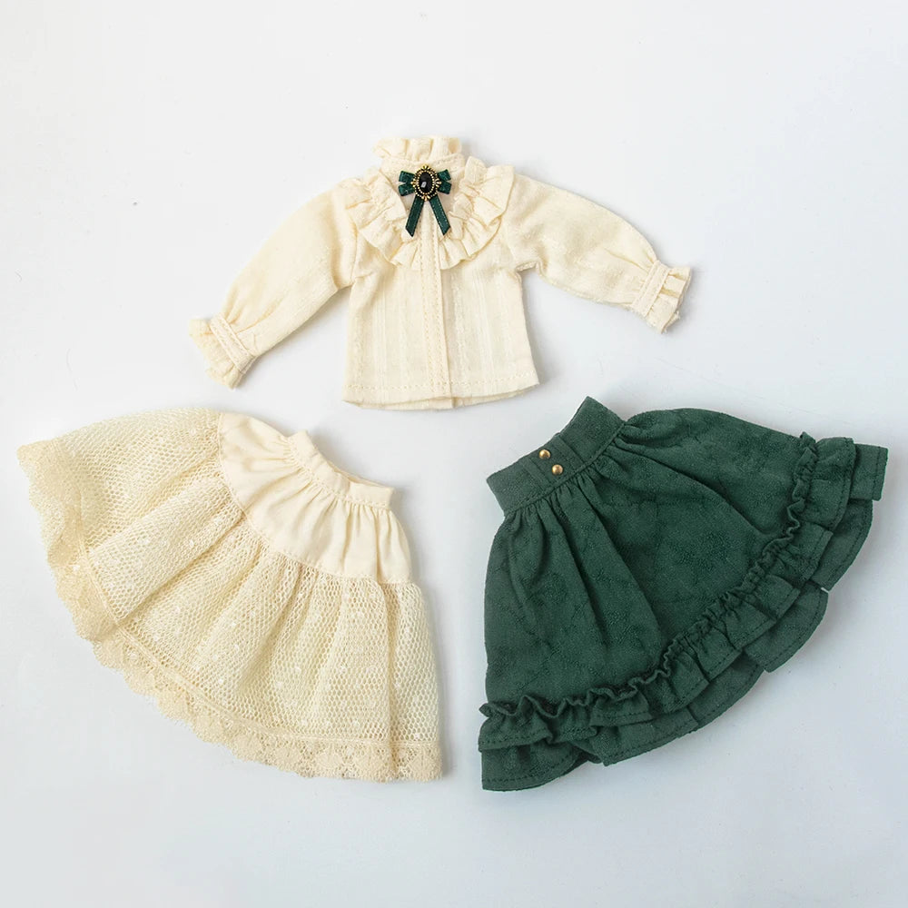 Blythe Clothes Vintage Lace Maid Set for YMY OB22 Doll Accessories