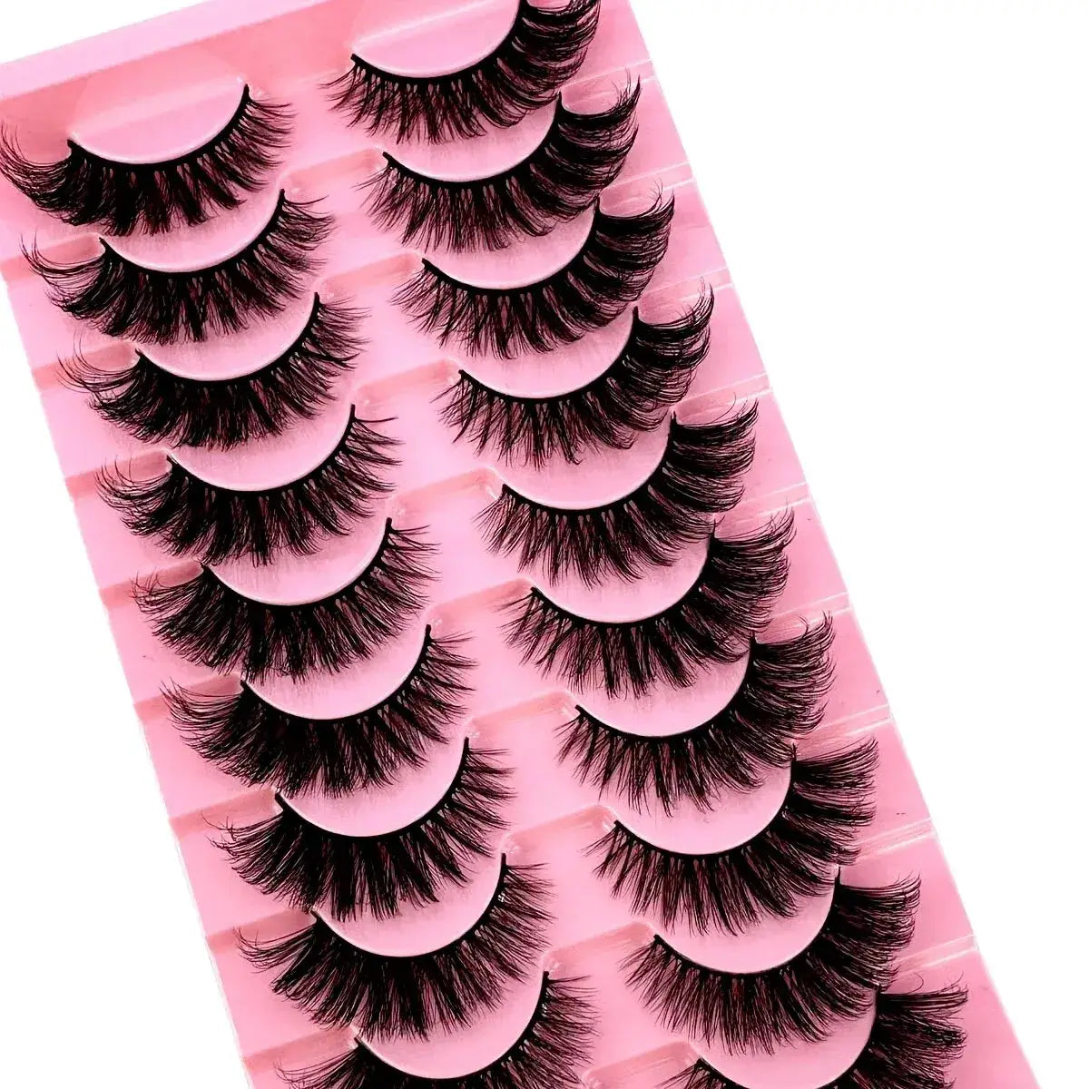 Cat Eye Lashes with 8D Wispy Faux Mink – 10 Pairs Set