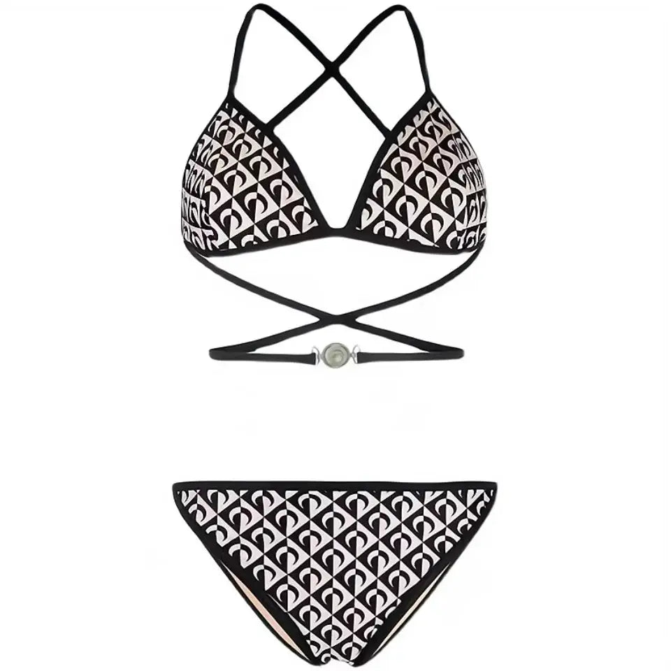 Plaid Swimwear | Hollow Out Cross Straps Sexy Bikini Swimsuit