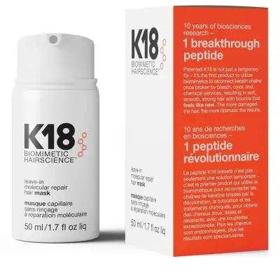 K18 Leave-In Molecular Repair Hair Mask for Damaged Hair Restoration - A 1boxes