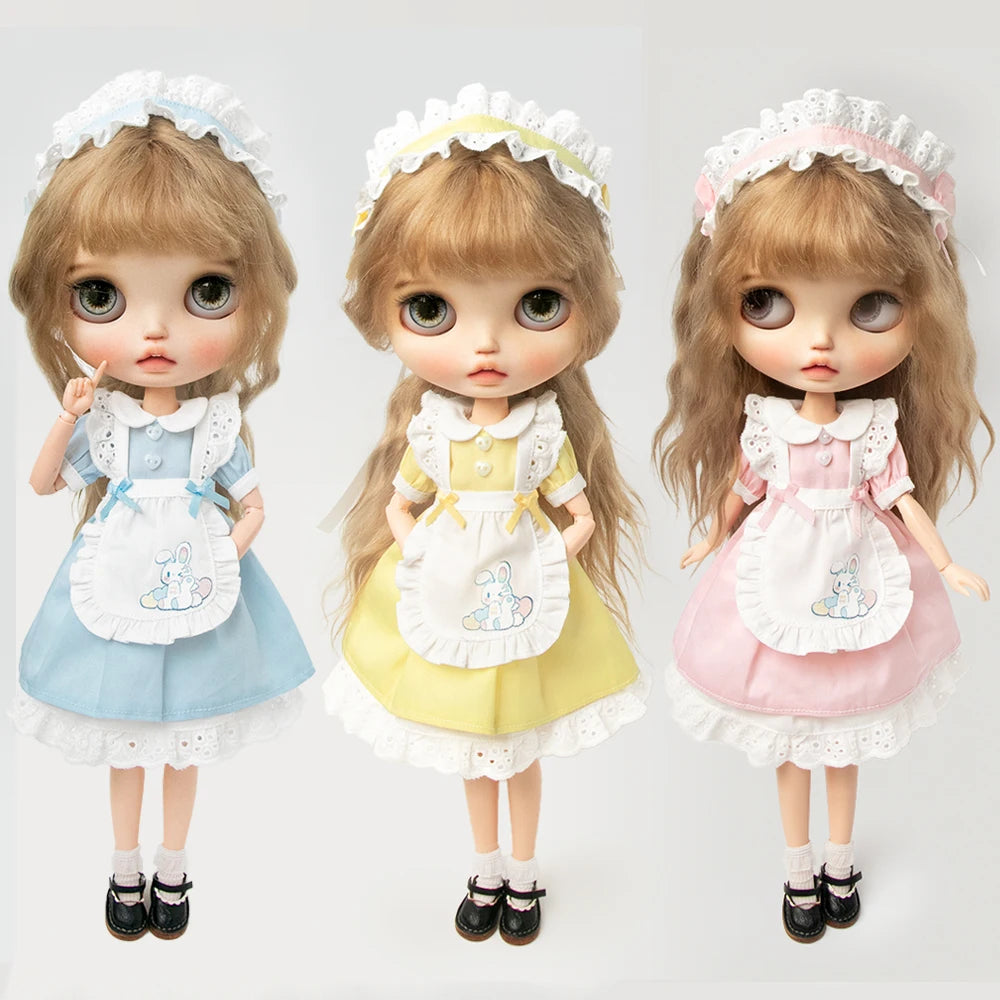 Blythe Clothes Vintage Lace Maid Set for YMY OB22 Doll Accessories