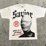 Harajuku Graphic Oversized Tops Cotton Inch Length Y2k Streetwear Tee