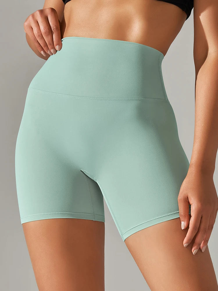 High Waist Yoga Shorts Quick Drying Fitness Workout Length