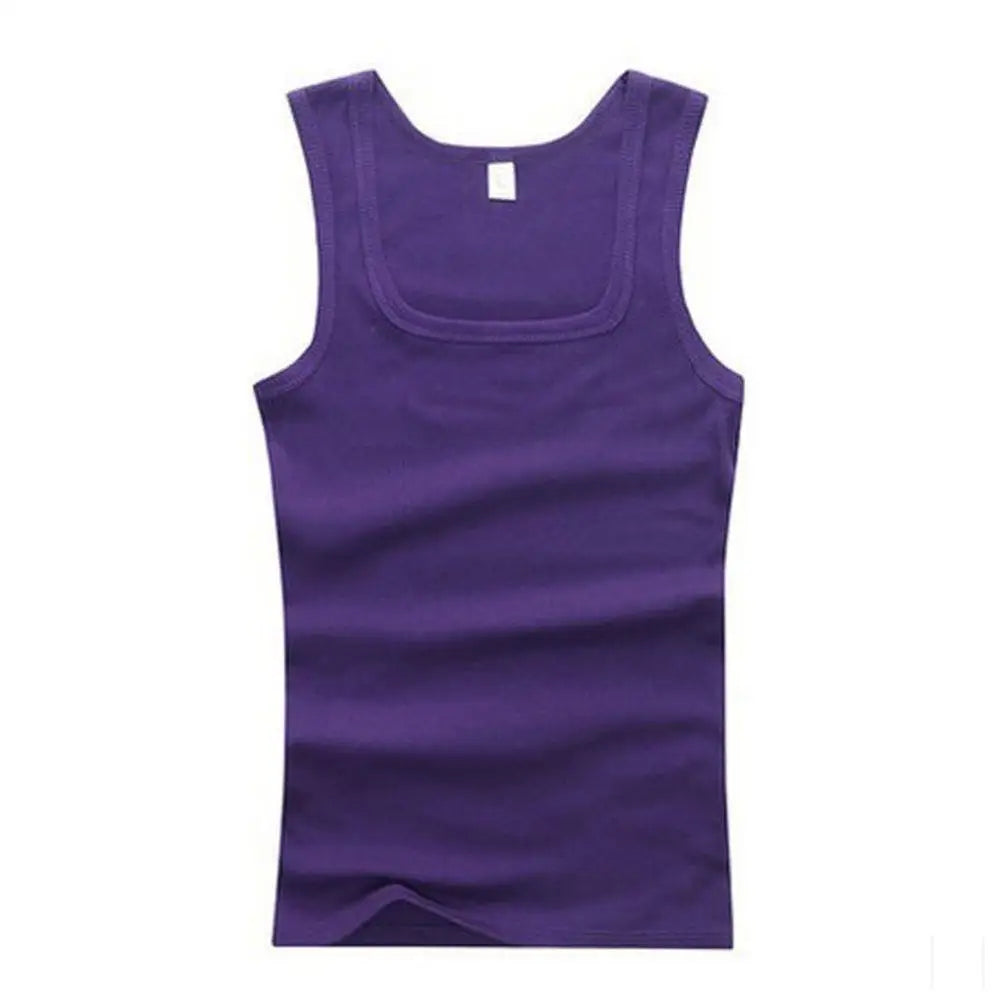 Basic Elastic Tank Men's Gym Vest Cotton Bodybuilding Fitness Style