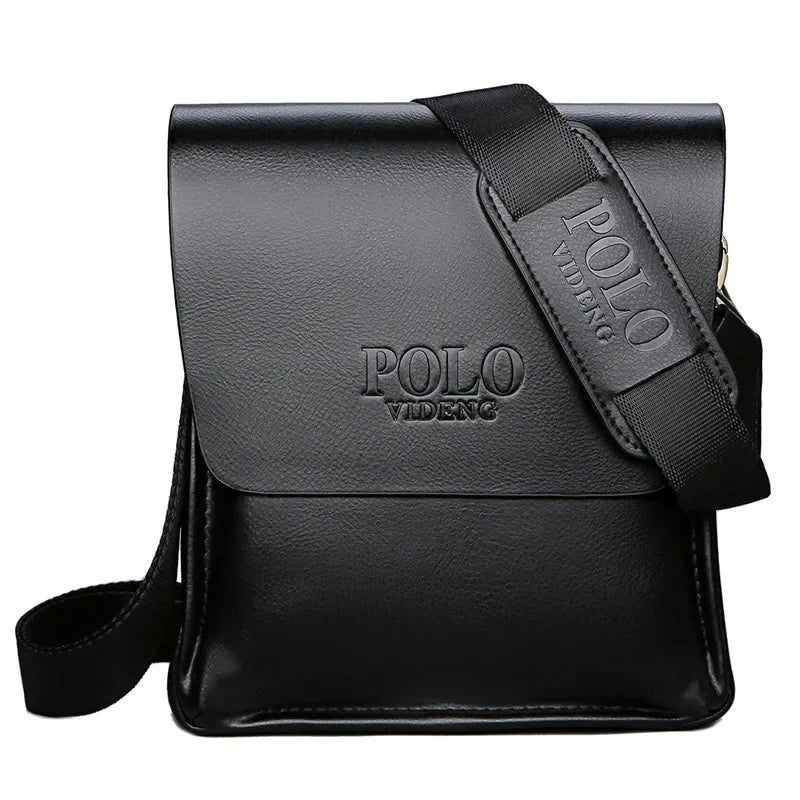 Polo Vertical Shoulder Bag Synthetic Leather Trendy Business Crossbody