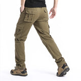 Elastic Waist Tactical Jogging Pants Pure Cotton Loose Outdoor Work Style