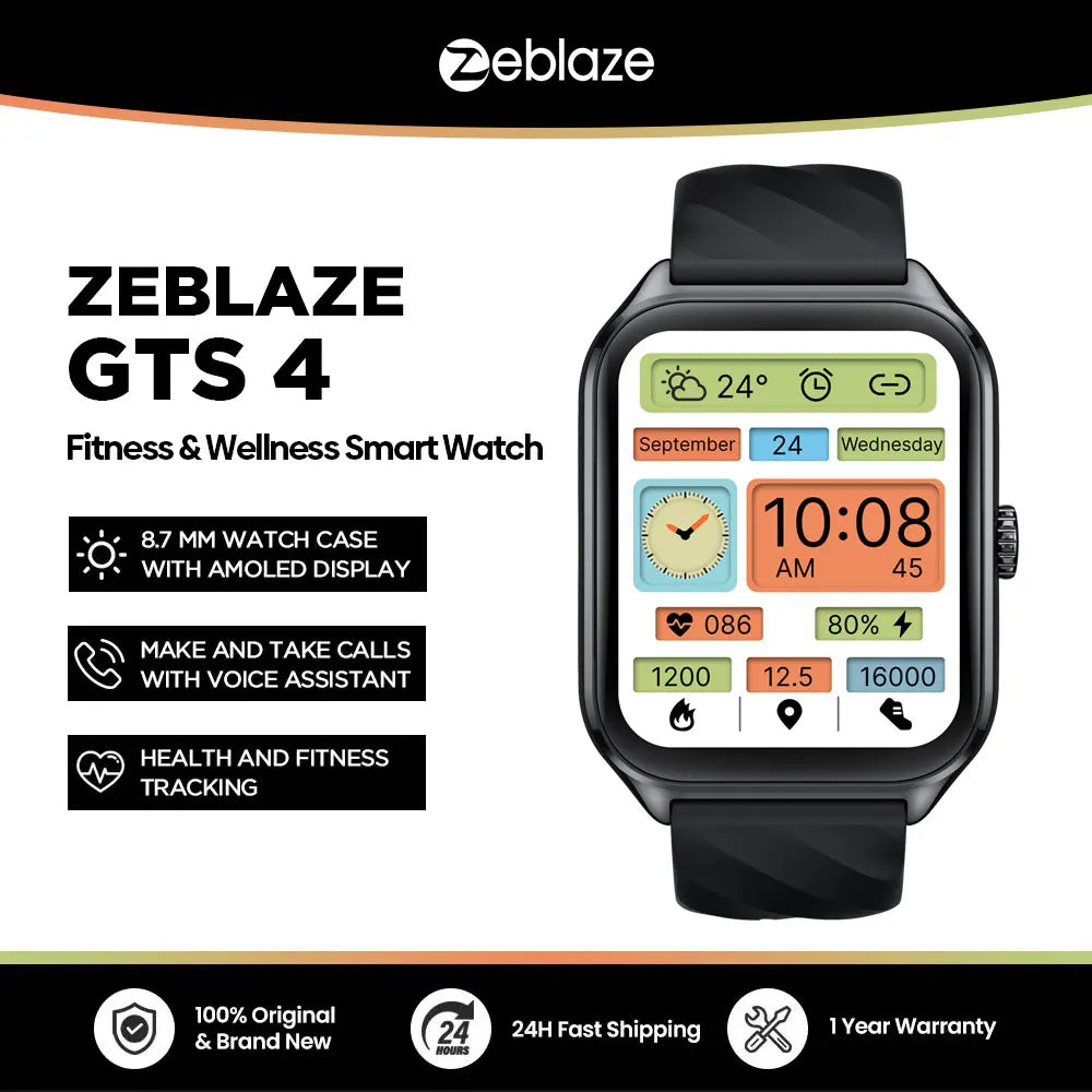 Zeblaze GTS 4 AMOLED Screen Smart Watch 1.94 Inch Health Tracking