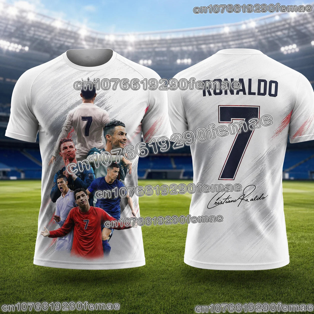 Ronaldo No.7 Football Jersey Oversized Size Training Uniform Sportswear