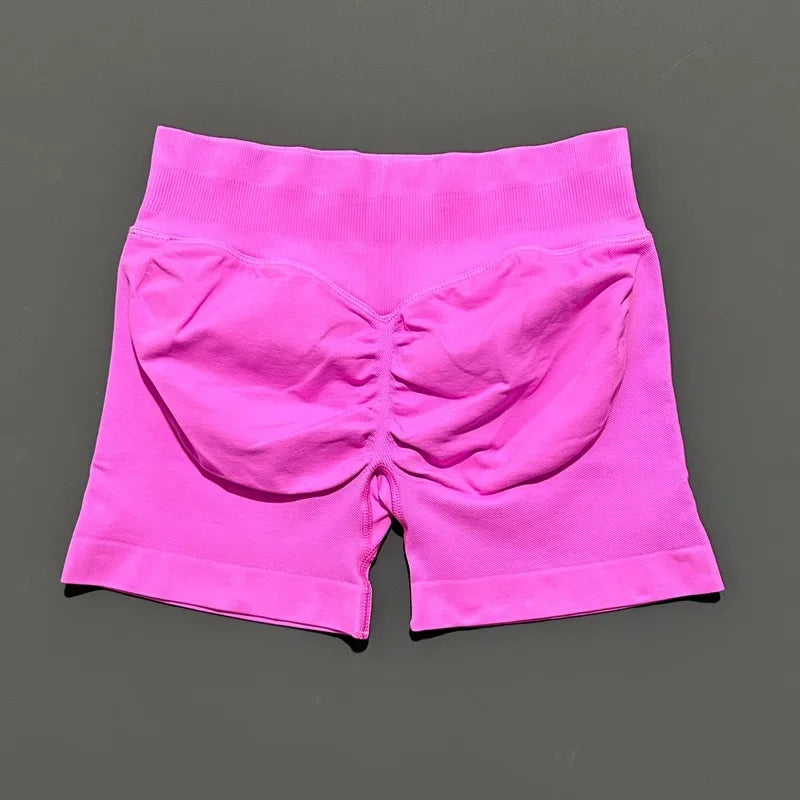 Women High Waist Seamless Shorts Stretchy Butt Lifting Yoga Shorts
