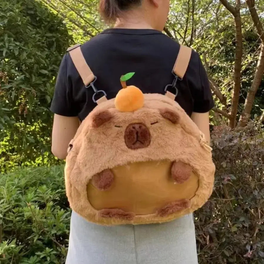 Capybara Plush Backpack Kawaii Mini Shoulder Bag for Kids and Girlfriends