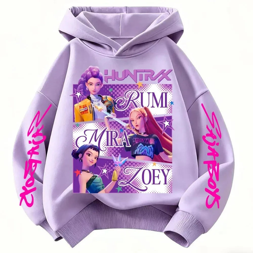 Huntrx Mira Rumi Zoey Long Sleeve Rope Type Hoodie Hip Hop Style
