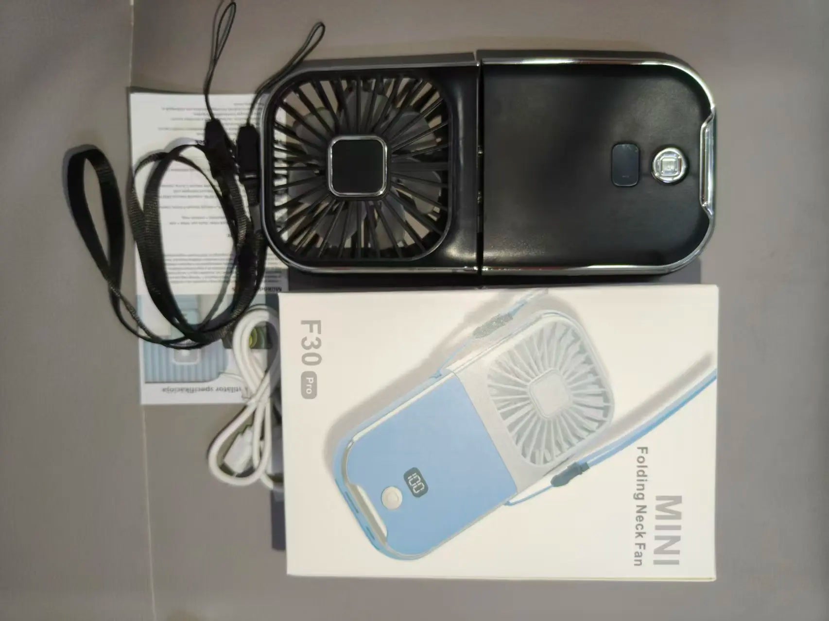 Rotary Vane Foldable Mini Neck Fan Natural Wind for Sports Portable Cooler