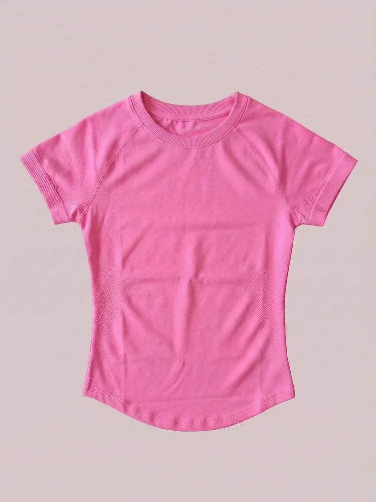 Women's Compression Workout T-Shirt Slim Fit Impact Athletic Top