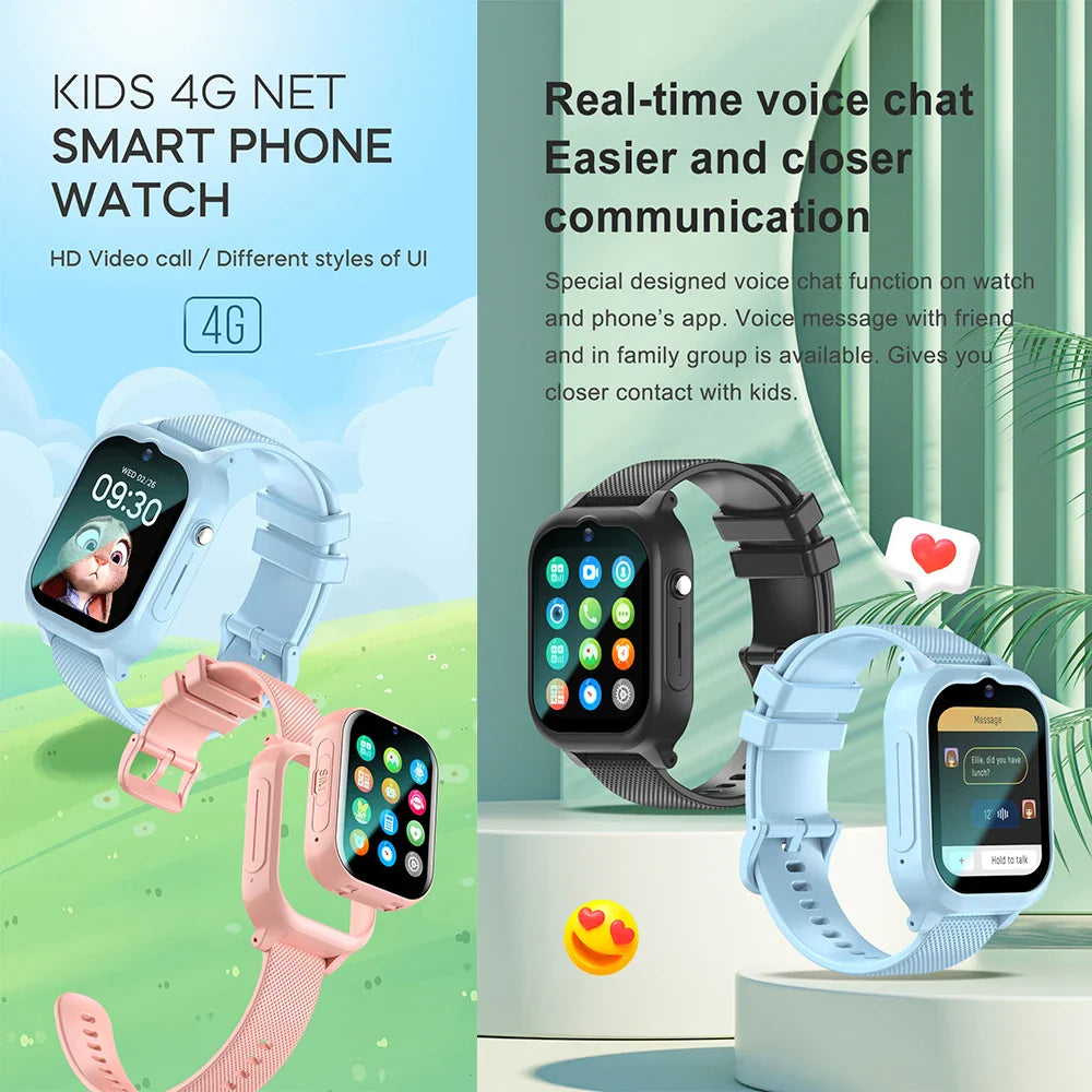 2024 Kids 4G Smartwatch GPS+LBS Video