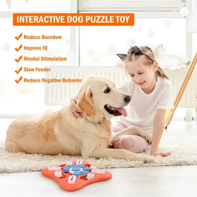 Dog Puzzle Toys and Interactive Treat Dispenser for Training