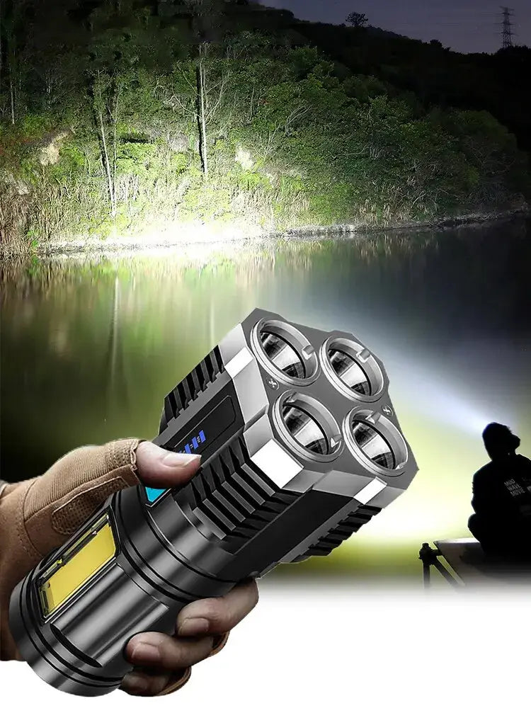 High Power Rechargeable Camping Torch with COB Light and LED Technology