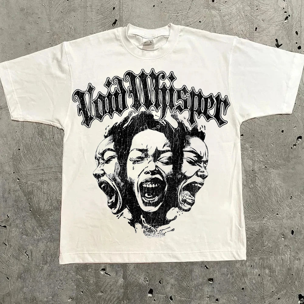 Harajuku Graphic Oversized Tops Cotton Inch Length Y2k Streetwear Tee