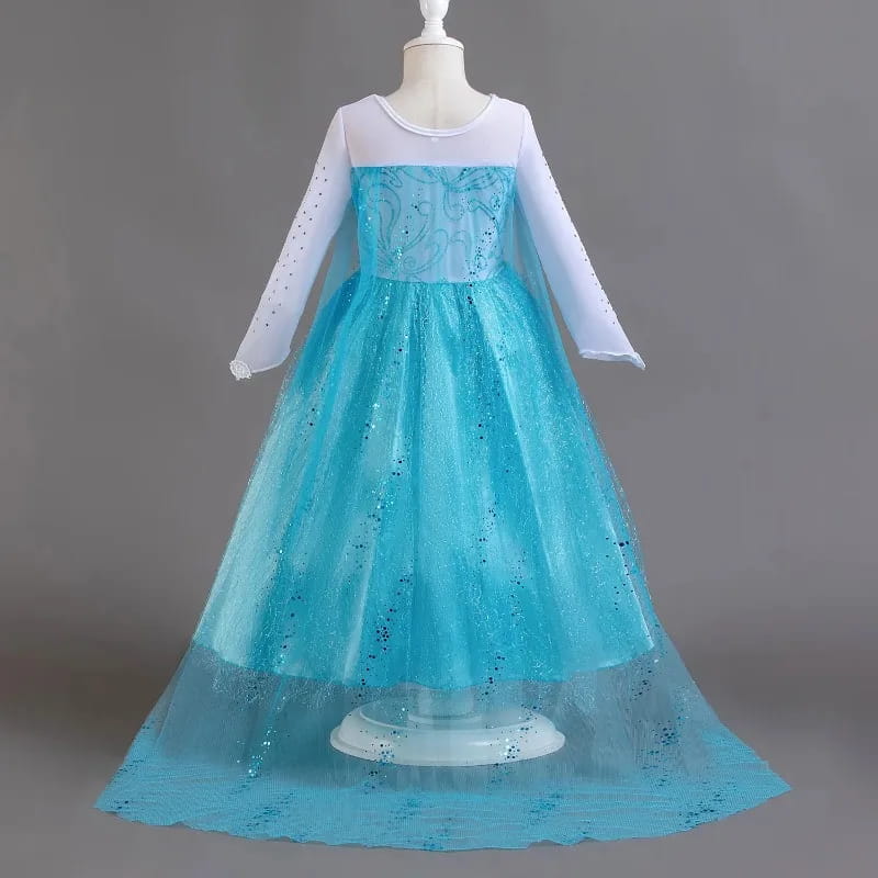 Elsa Costume for Girls – Long Sleeve Princess Dress for Cosplay