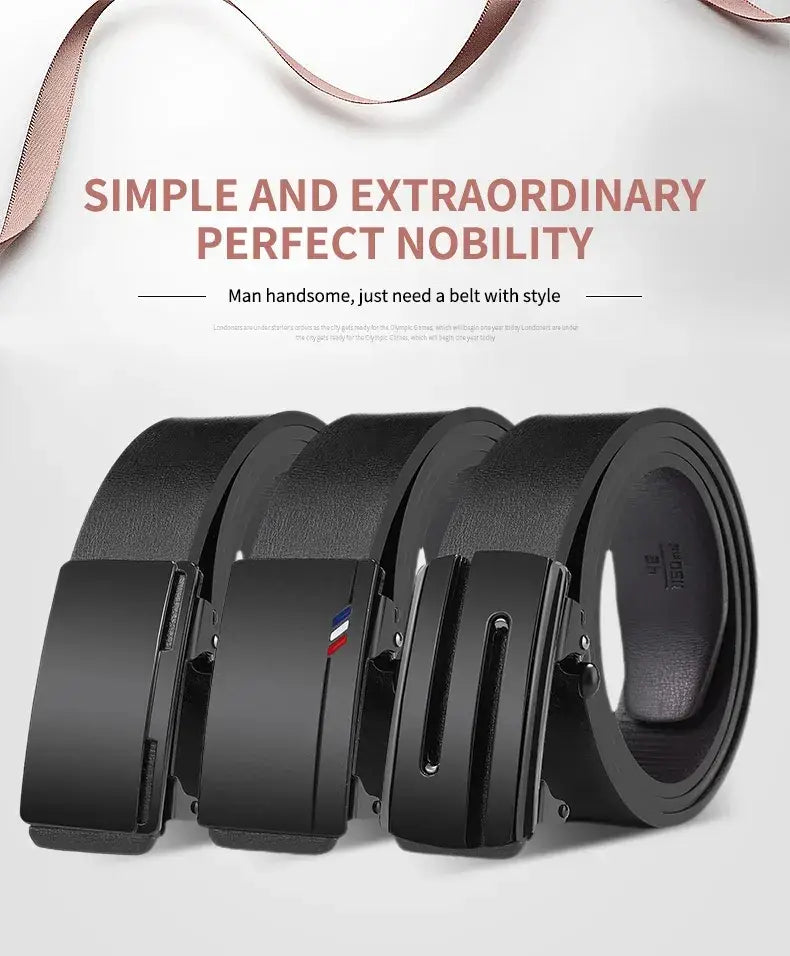 Men’s High-Quality Toothless Automatic Buckle Belt for Casual and Business