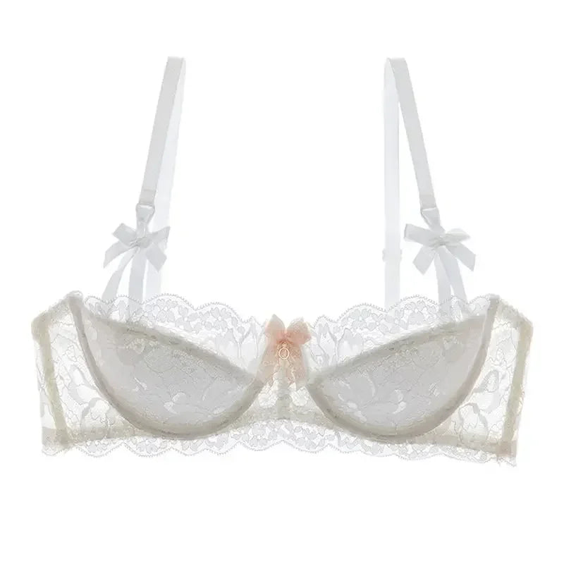 French Romantic Lace Bra Style Mold Cup Slim Push Up Underwear Set
