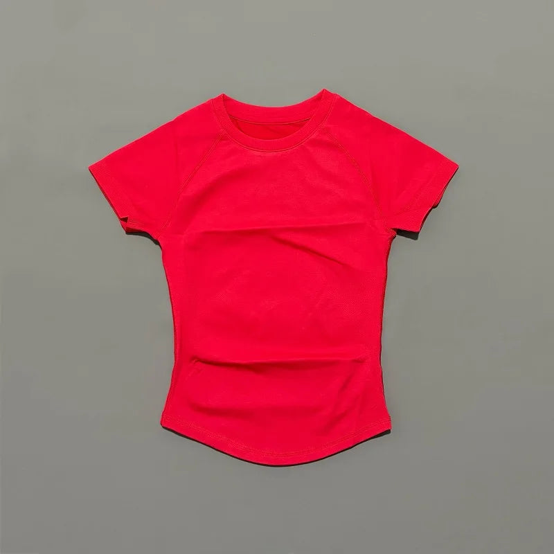 Unisex Summer Sports T Shirt Stretchy Breathable Fitness Top