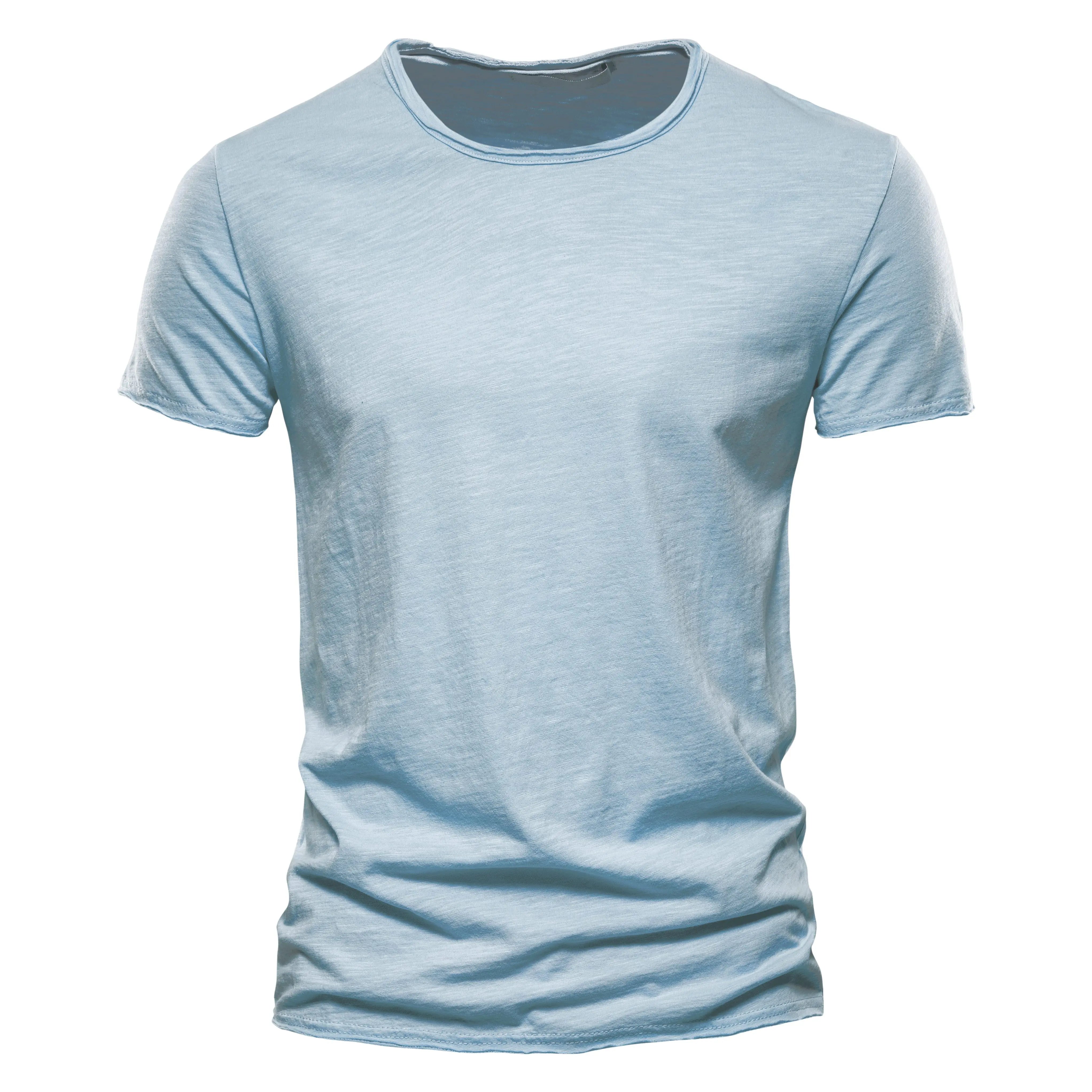 Men 100% Cotton Short Sleeve T Shirt Soft Casual Summer Fitness Type