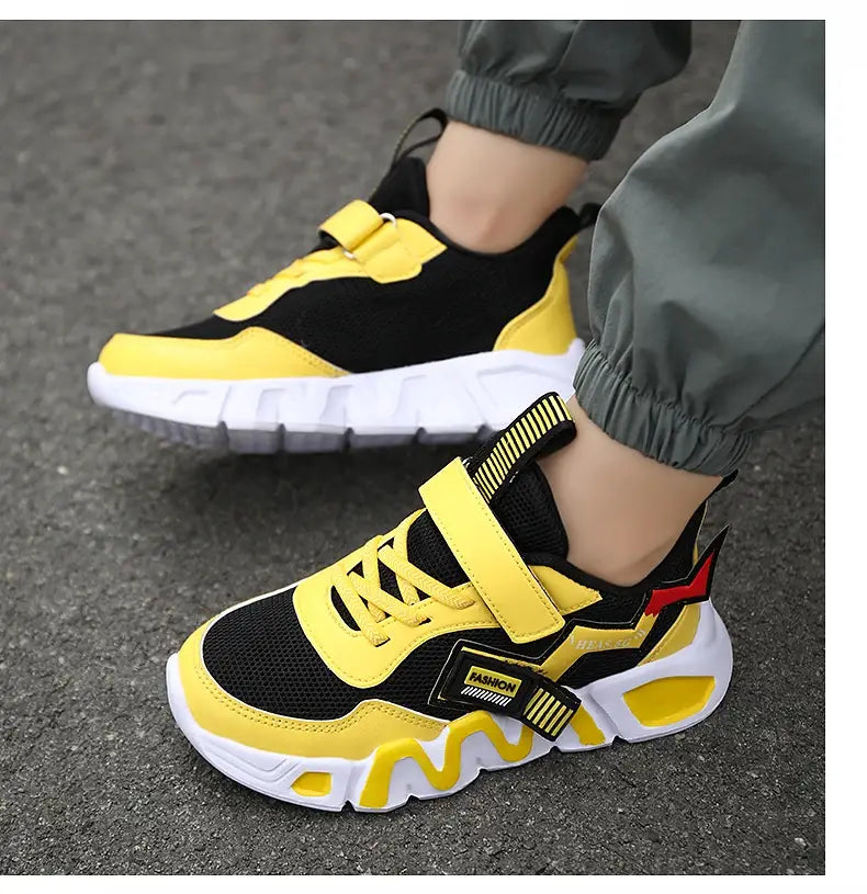 Yellow Kids Basketball Shoes Non-Slip Sneakers for Boys and Girls