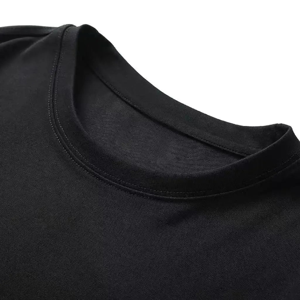Classic Y2K Gothic Style T-shirt Print Oversized T Shirt High Street Shirts Gothic Round Neck Cotton Tops New Mens
