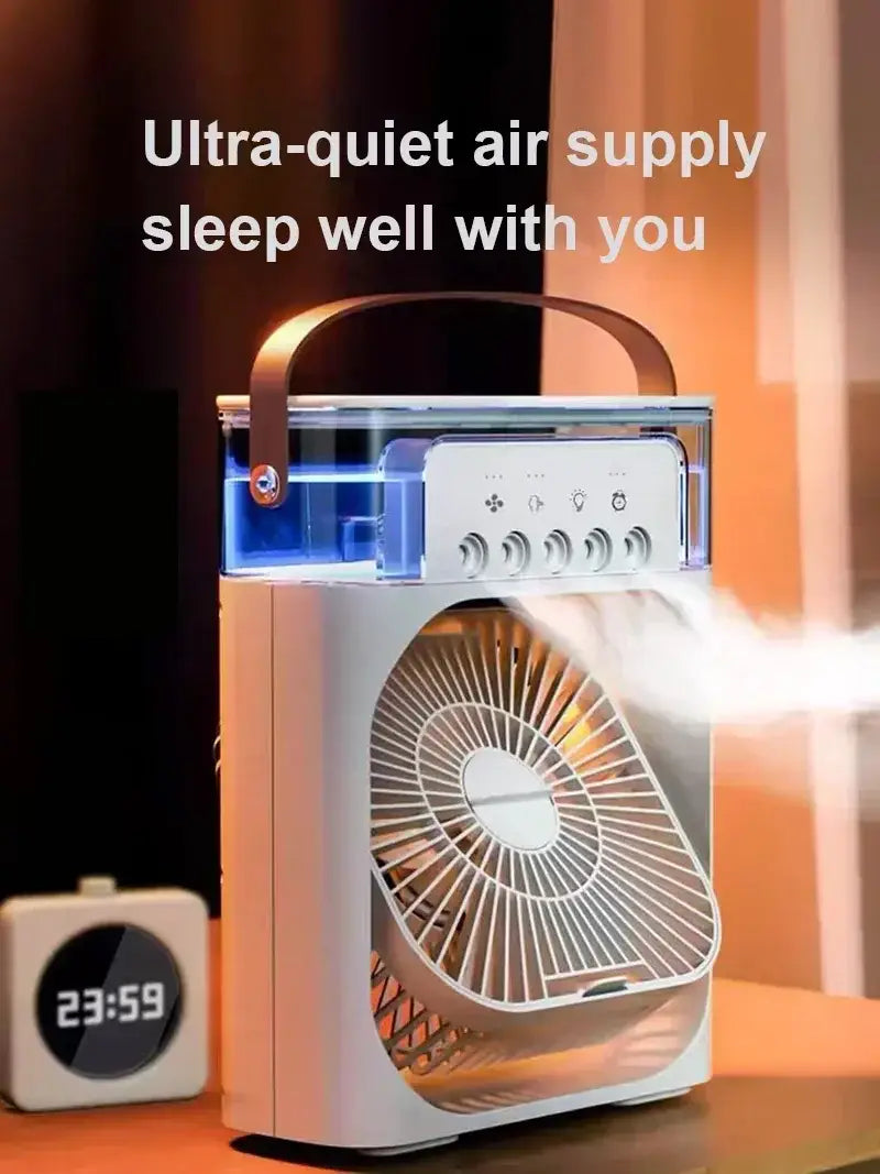 3-in-1 Portable Air Cooler and LED Night Light for Home and Office