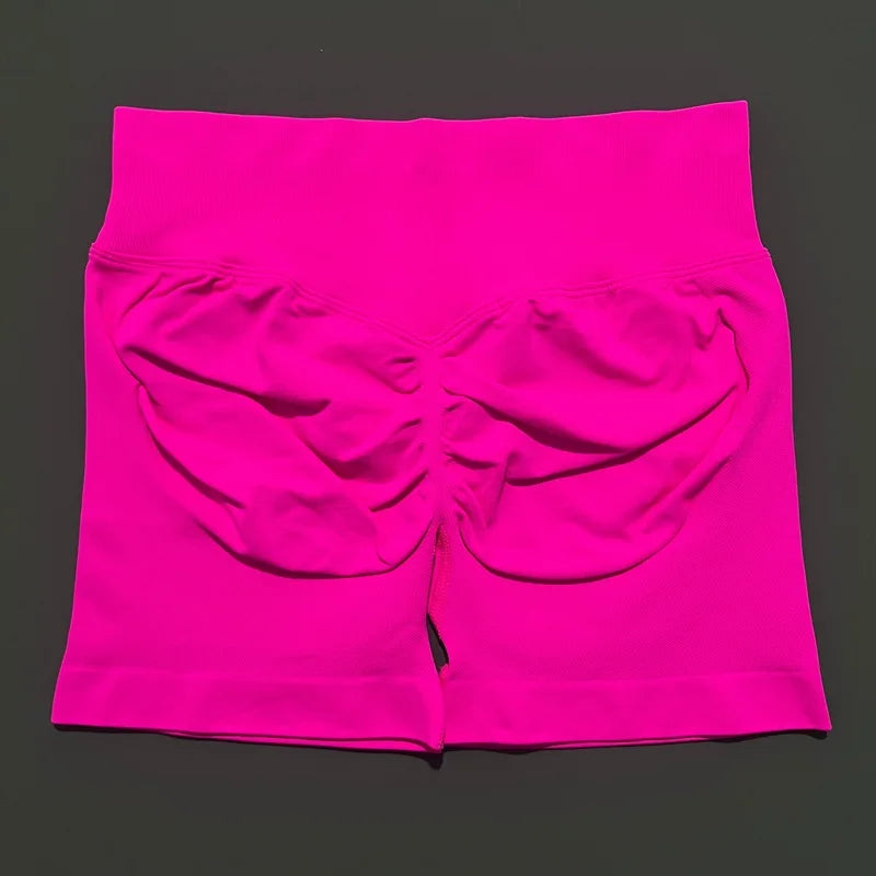 Women High Waist Seamless Shorts Stretchy Butt Lifting Yoga Shorts