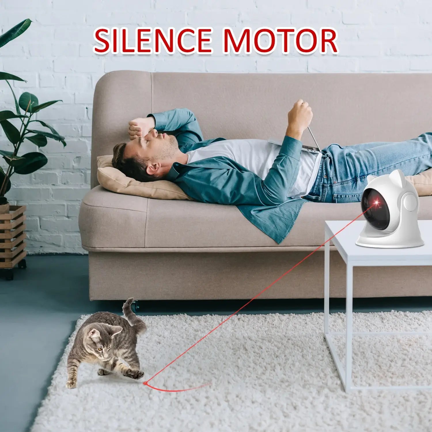 Automatic Cat Laser Toy Rechargeable Motion Random Activated Interactive Cat Toys for Indoor Cats/Dog/Kittne Slow