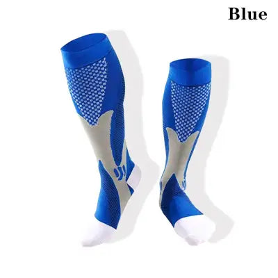 Compression Sport Socks for Varicose Veins Medical Nursing Stockings - YSZ02-Blue / S-M EU 35-41