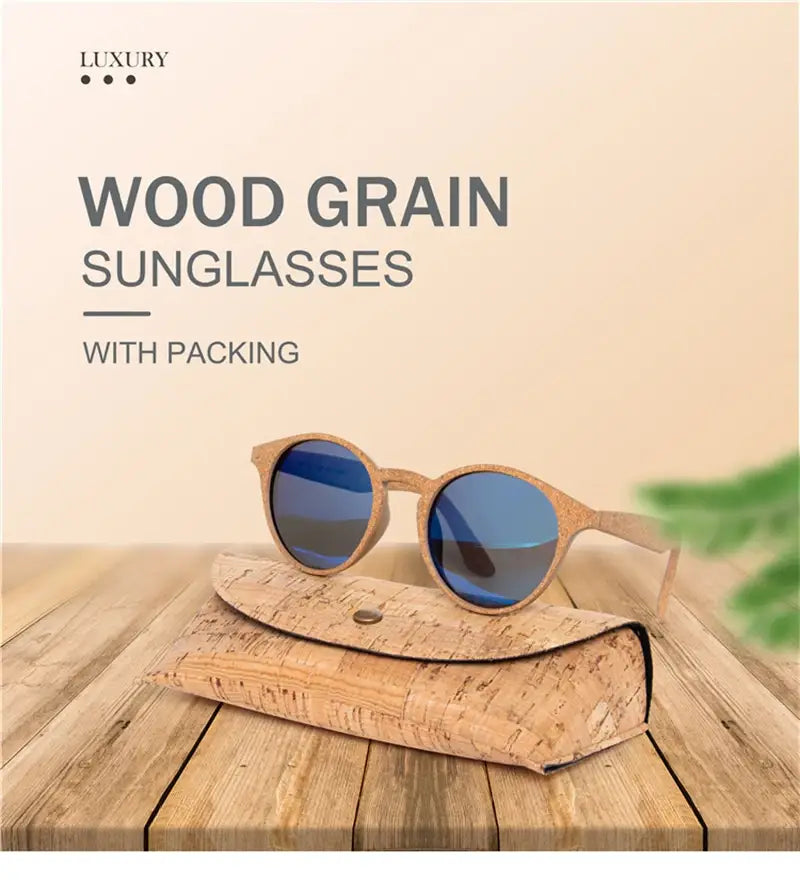 Bamboo Sunglasses - Kenbo’s Stylish Oval Wood Grain Sunglasses