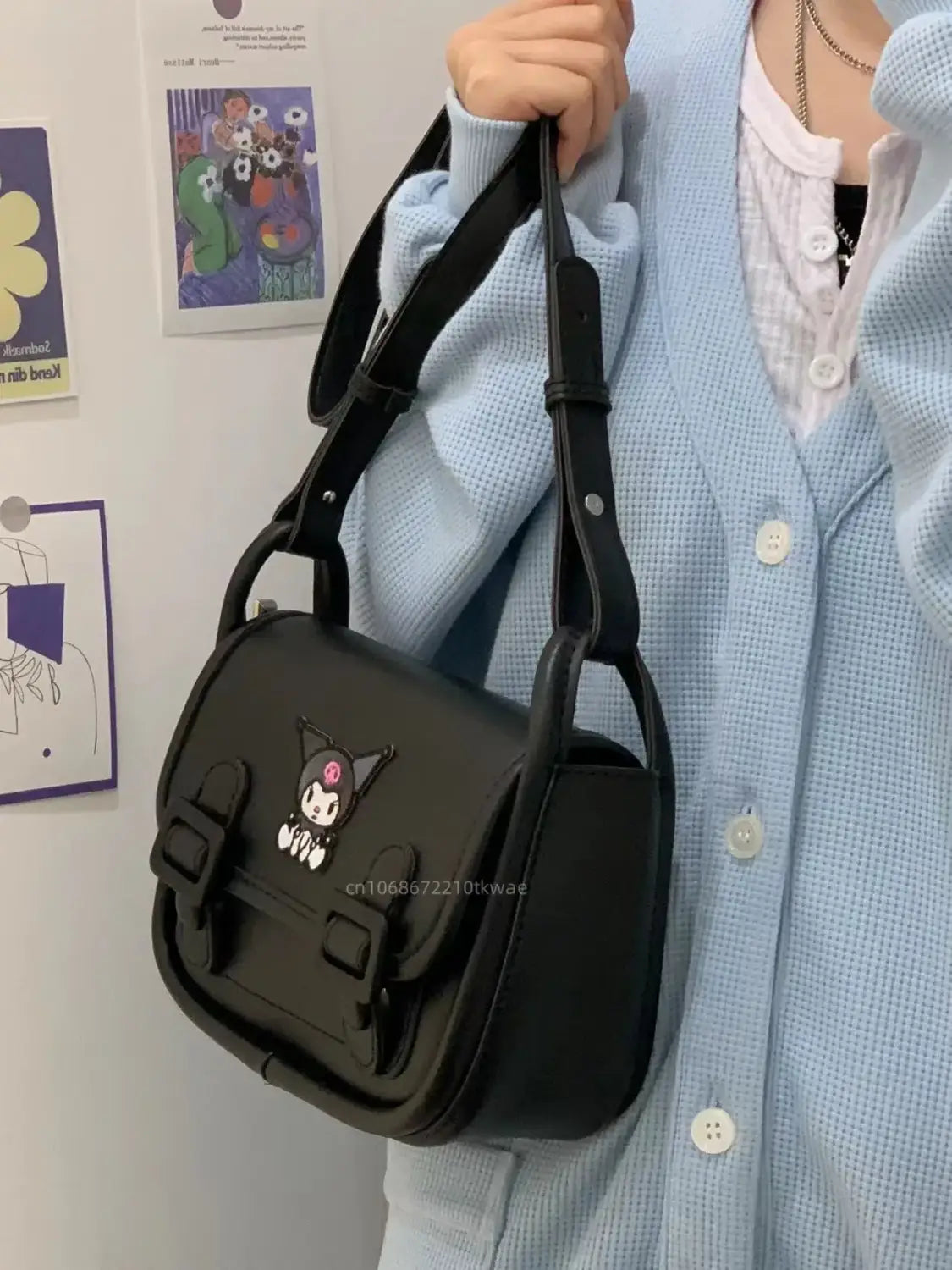 Kawaii Sanrio Kuromi & Hello Kitty PU Shoulder Bag