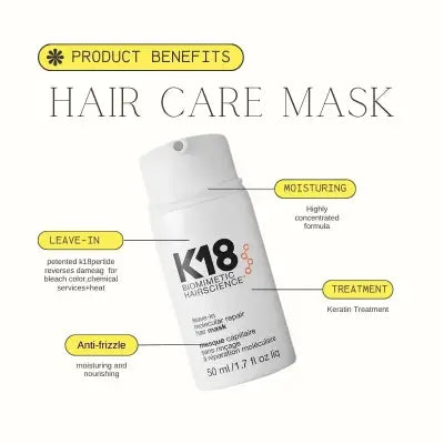 K18 Leave-In Molecular Repair Hair Mask for Damaged Hair Restoration