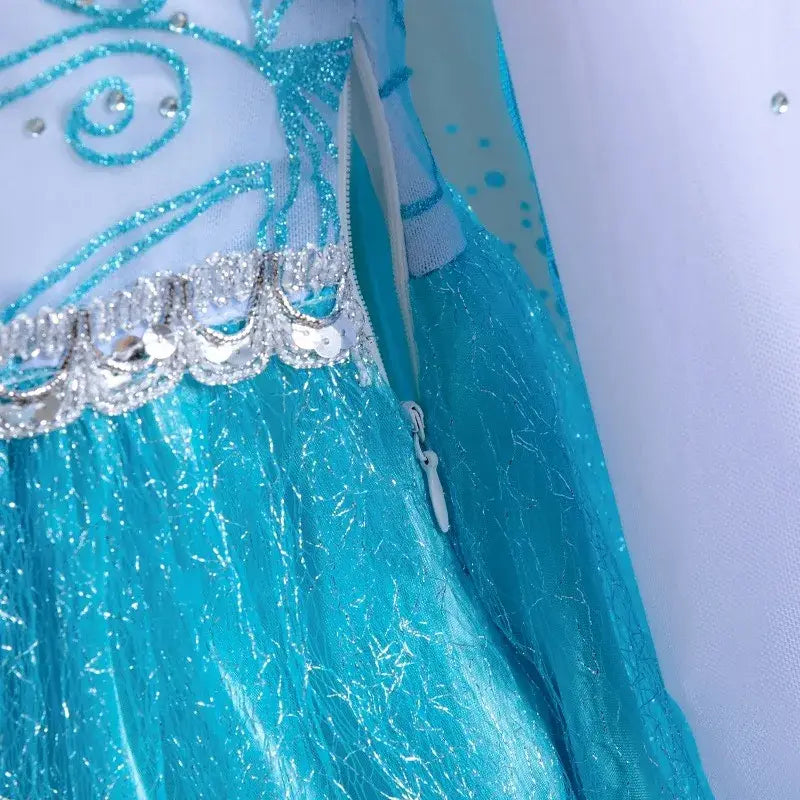 Elsa Costume for Girls – Long Sleeve Princess Dress for Cosplay