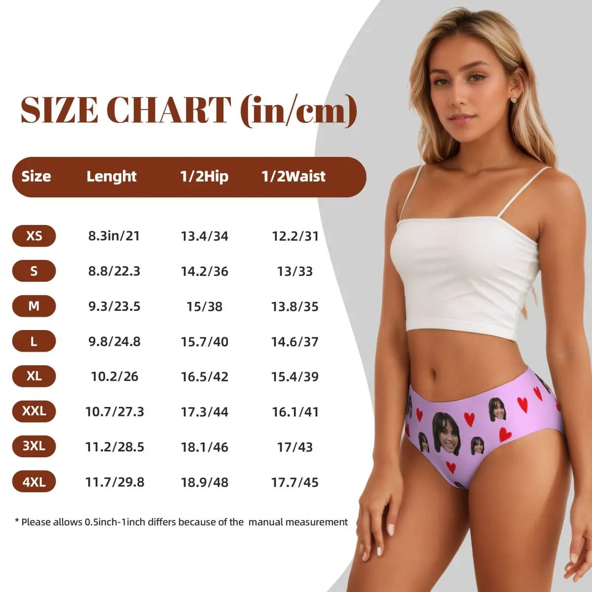 Custom Photo Briefs Panties S-4XL Breathable Personalized Gift