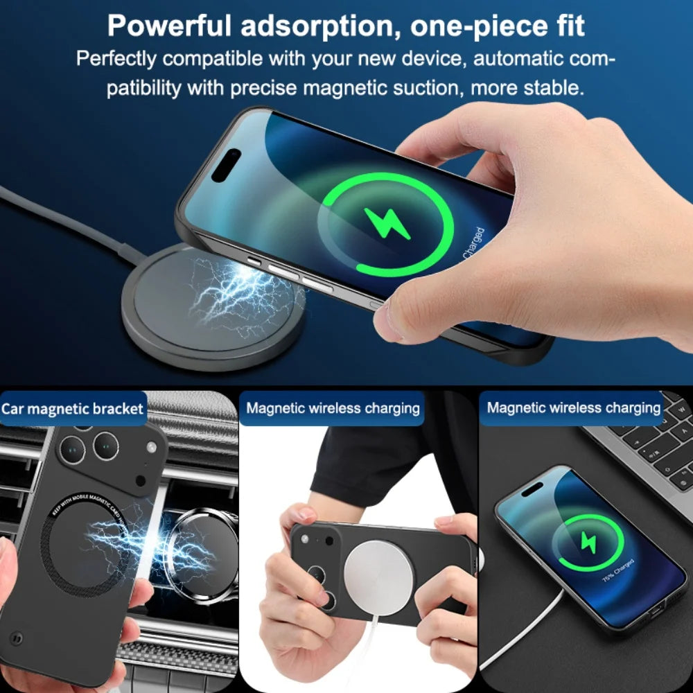 Magnetic Frameless Phone Case Hard PC Matte – Ultra Thin Borderless Style