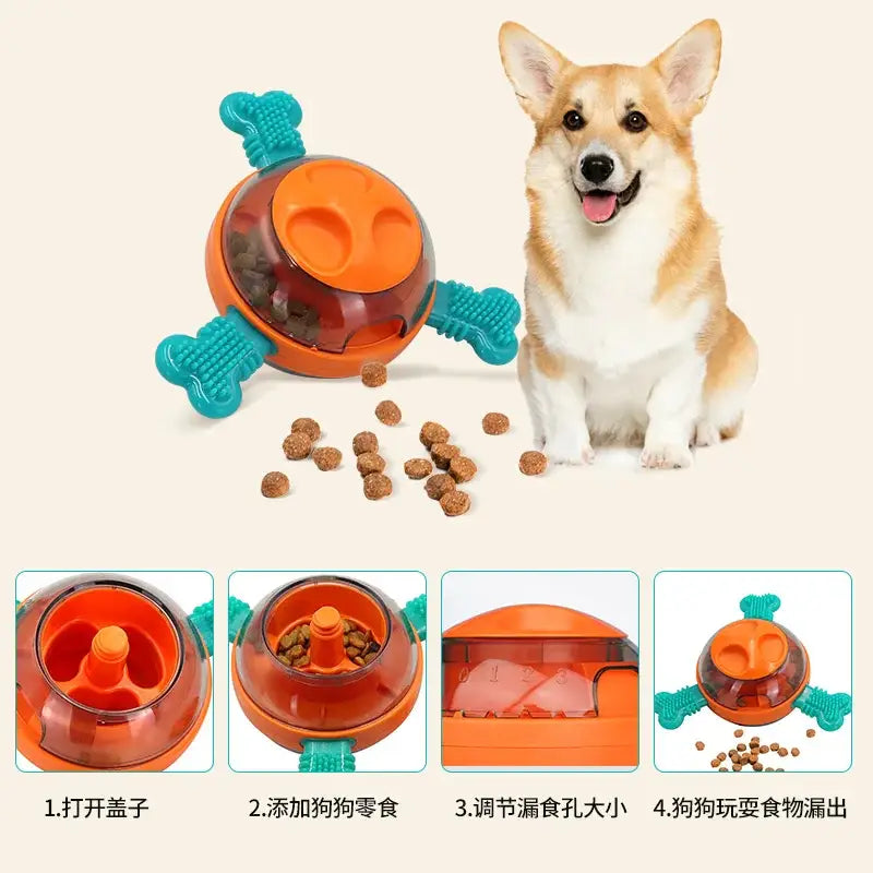 UFO Shaped Tumbler Automatic Feeder and Dog Puzzle Toys Set