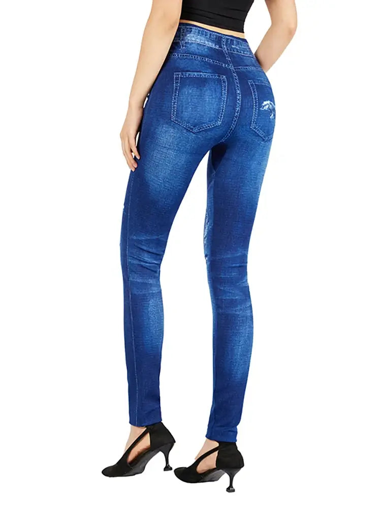 Casual Women’s Leggings - Faux Denim & Fitness Yoga Pants