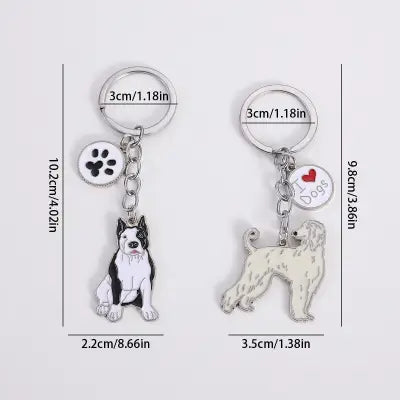 Metal Bulldog Keychain Animal Charm Pendant for Bags and Gifts