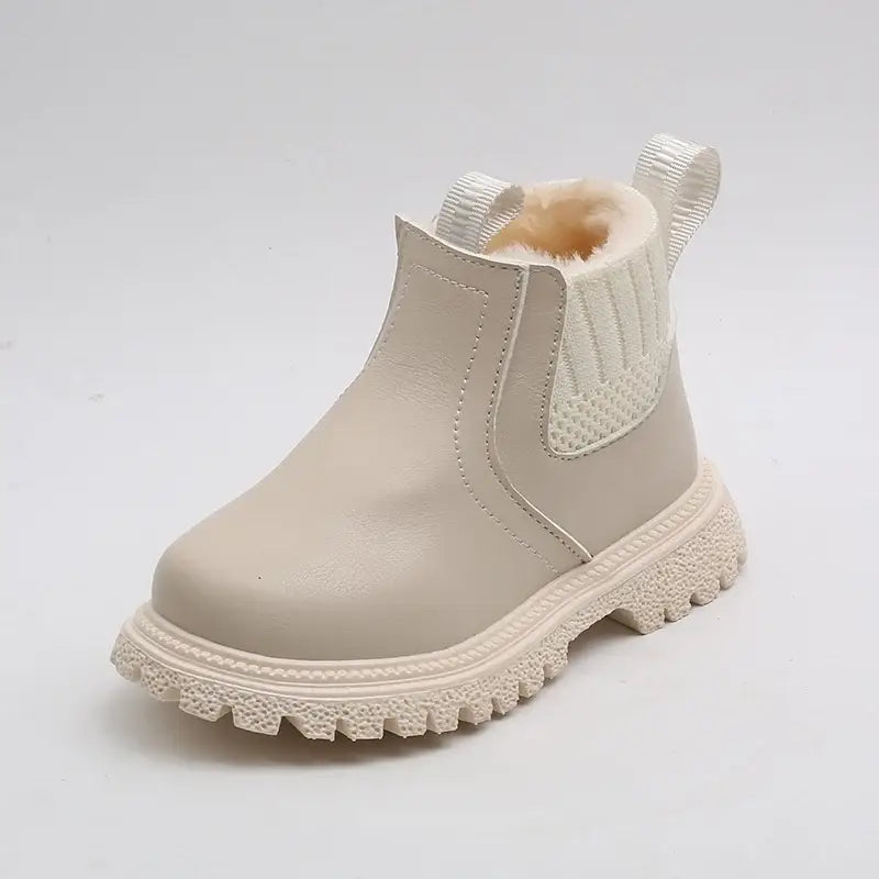 Autumn Winter Baby Kids Short Boots in Warm PU Leather