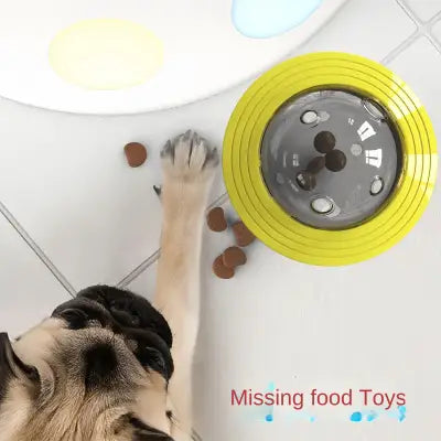 Interactive Dog IQ Toys with Elliptical Track Rolling and Leaky Food Dispenser