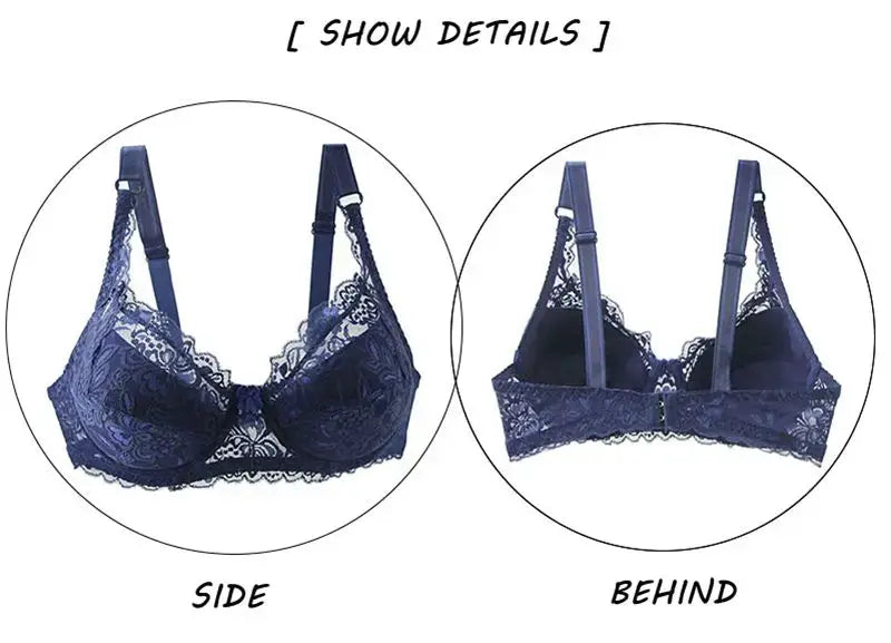 New Sexy Lace Bras: Unlined Full Cup Plus Size Lingerie with Push-Up Underwear