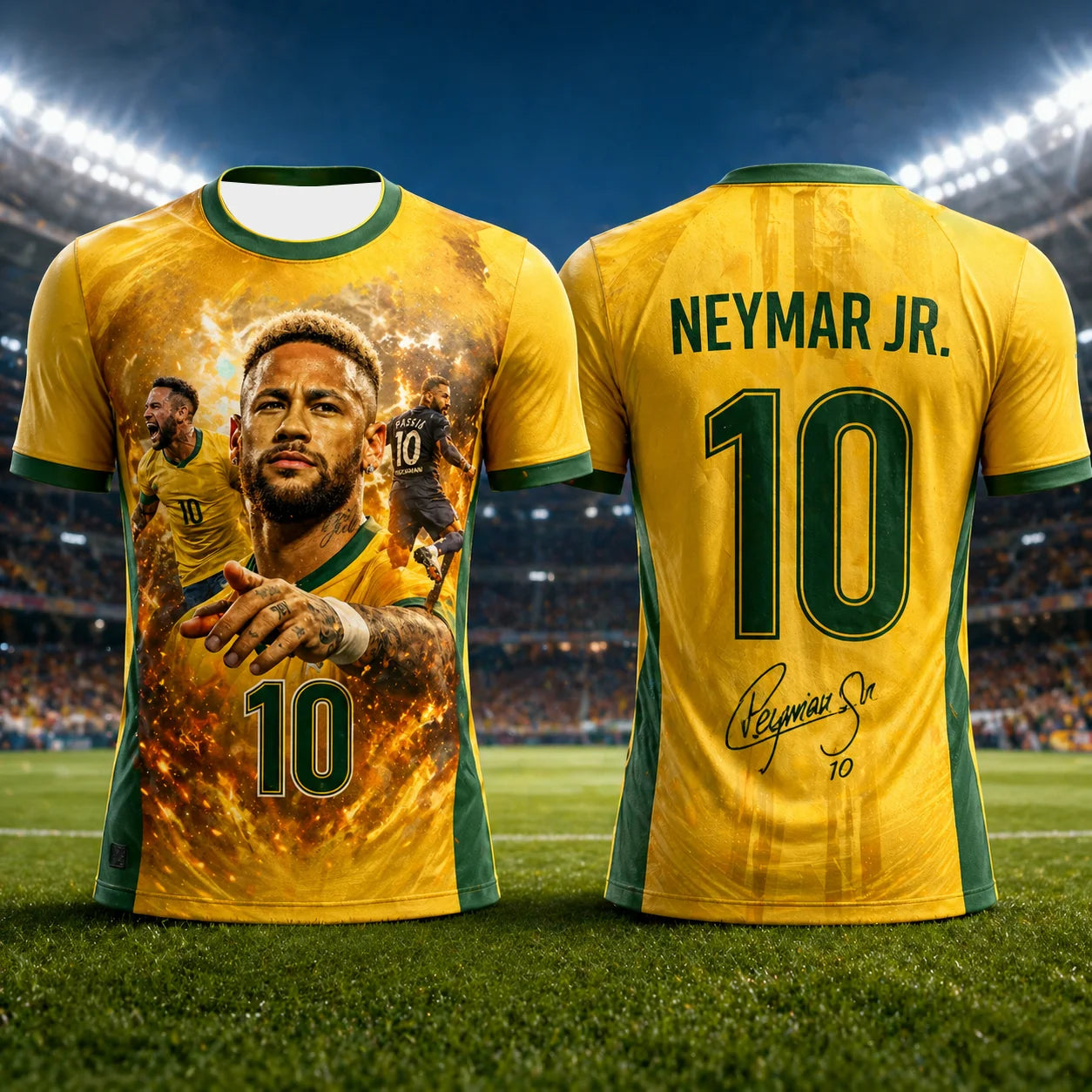 Neymar Soccer Jersey 3D Printed Custom Size Breathable Sports Shirt