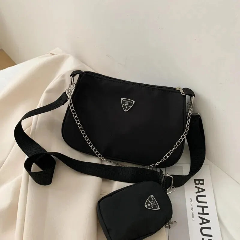 Fashion Nylon Crossbody Bag Portable Casual Underarm Student Style