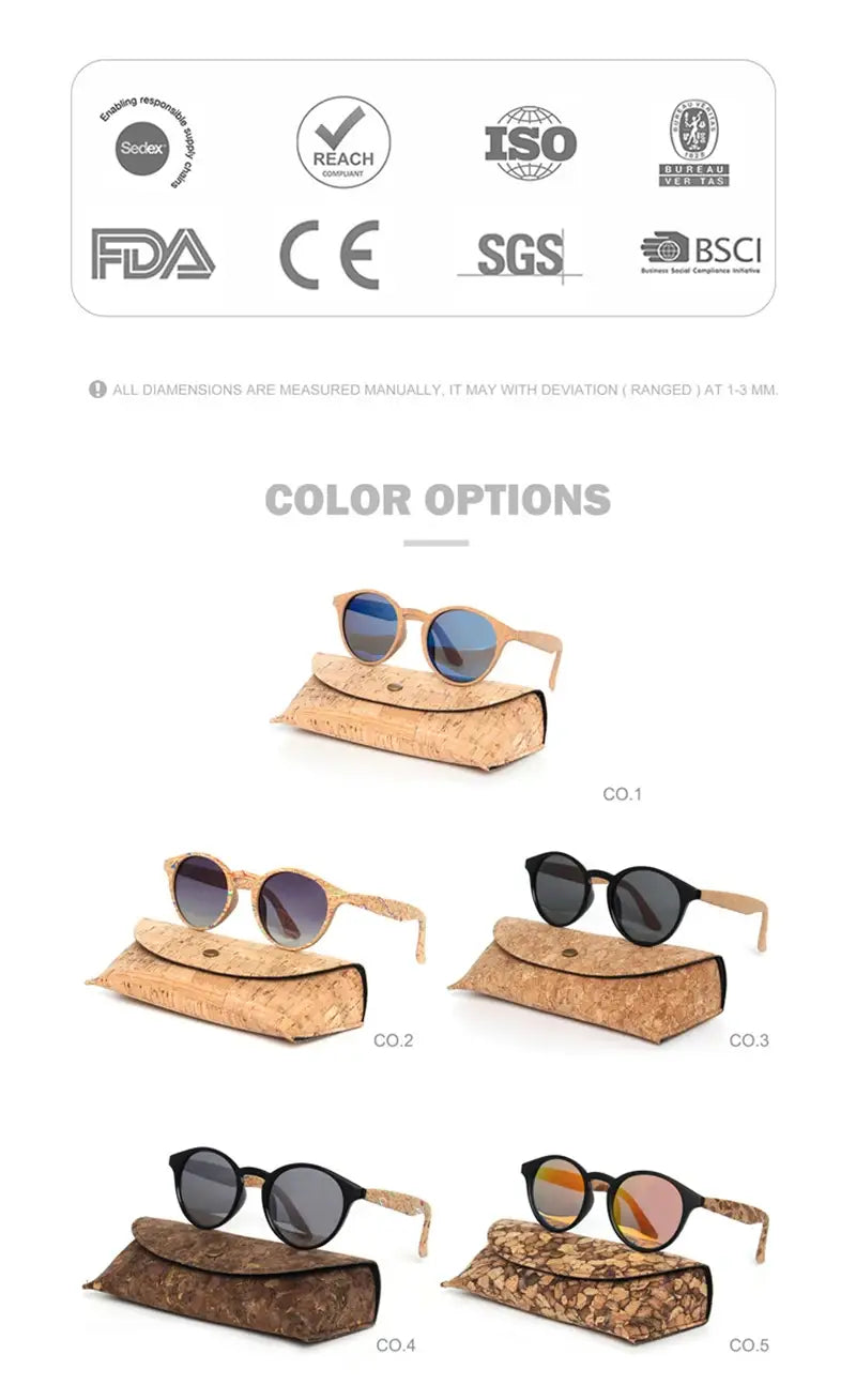 Bamboo Sunglasses - Kenbo’s Stylish Oval Wood Grain Sunglasses