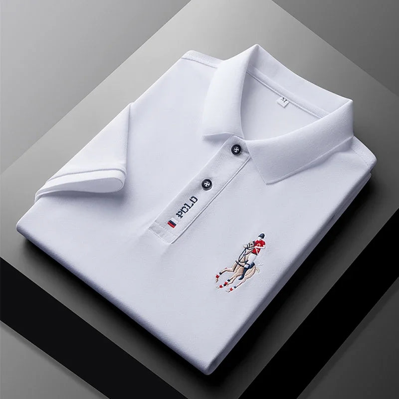 Casual Embroidered Polo Type Shirt Summer Fashion Top
