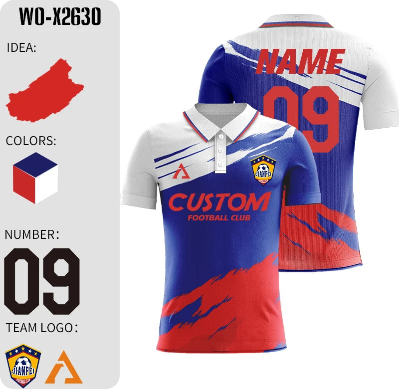 Short Sleeve Custom Sublimation Football Jersey Quick Dry Training Shirt